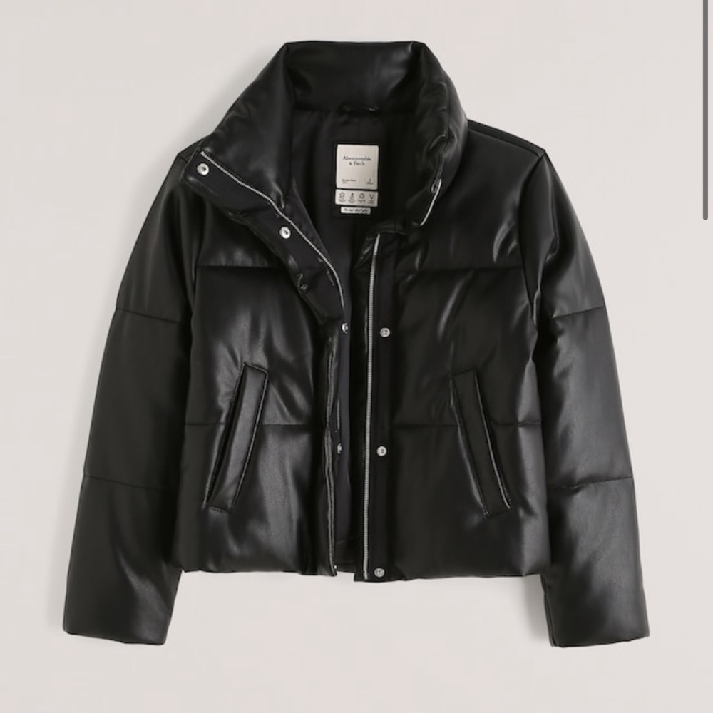 A&F Vegan Leather Mini Puffer